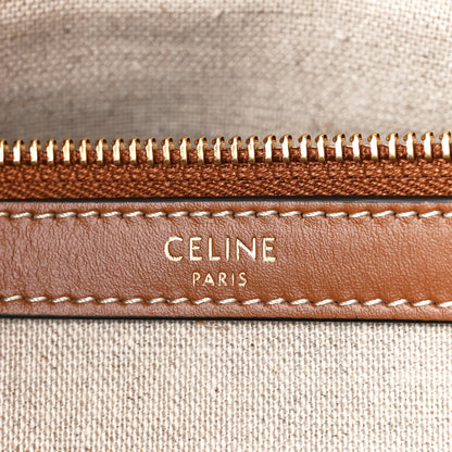 Celine Canvas Calfskin Triomphe Embroidered Horizontal Cabas Green 6 of 12