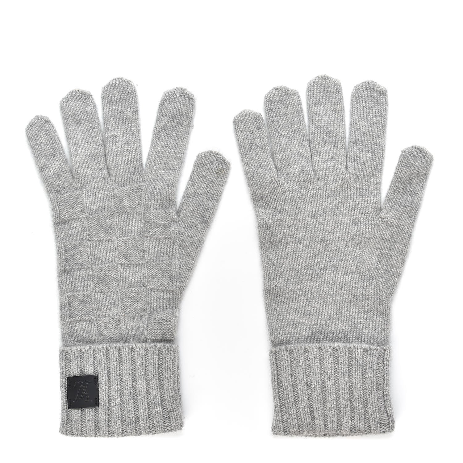 Louis Vuitton Cashmere Damier Helsinki Gloves Light Grey 1 of 4
