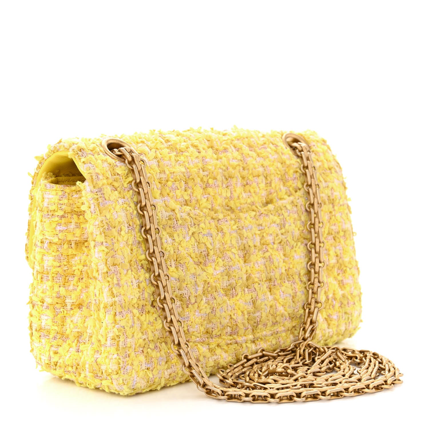 Chanel Tweed Quilted 2.55 Reissue Mini Flap Yellow 3 of 11
