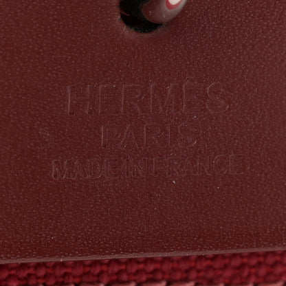 Hermes Vache Hunter Toile Herbag Zip 31 PM Rouge Grenat Rouge H 7 of 16