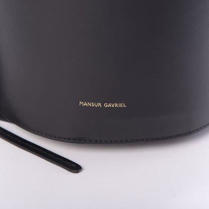 Mansur Gavriel Calfskin Fringe Bucket Bag Black 6 of 9