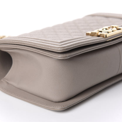 Chanel Caviar Quilted Medium Boy Flap Dark Beige 6 of 11
