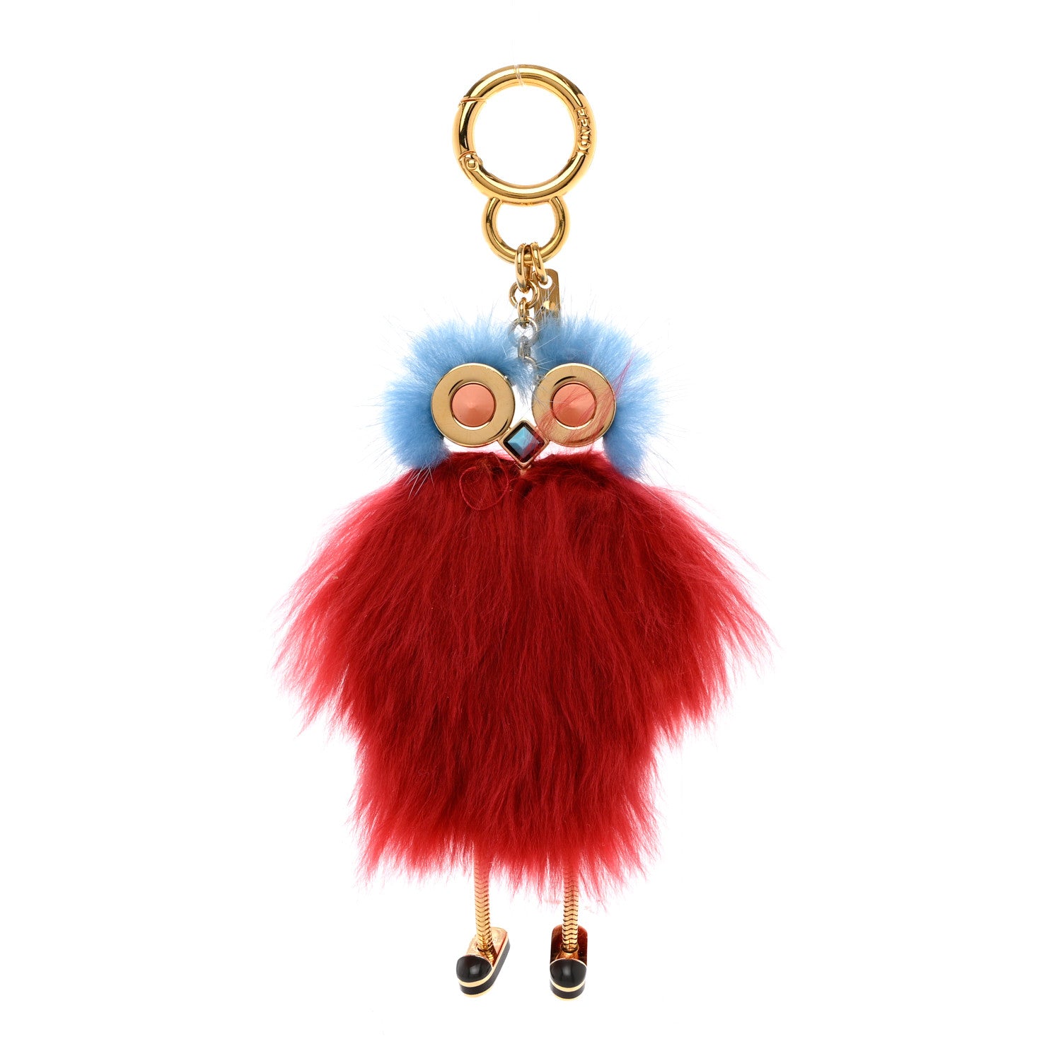 Fendi Mink Alpaca Fur Hypnoteyes Teen Witches Bag Charm Burgundy Multicolor 1 of 4
