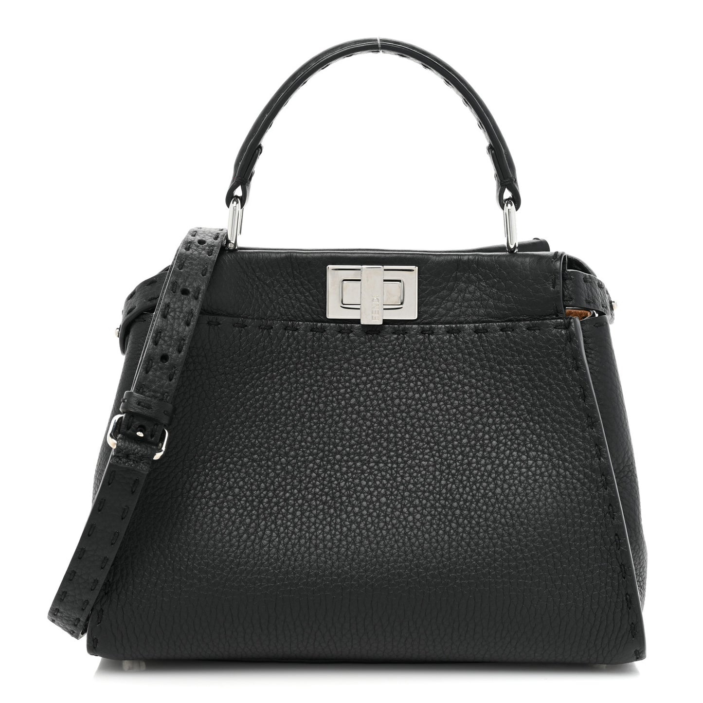 Cuoio Romano Selleria Bi-Color Mini Peekaboo Iconic Satchel Black Mou