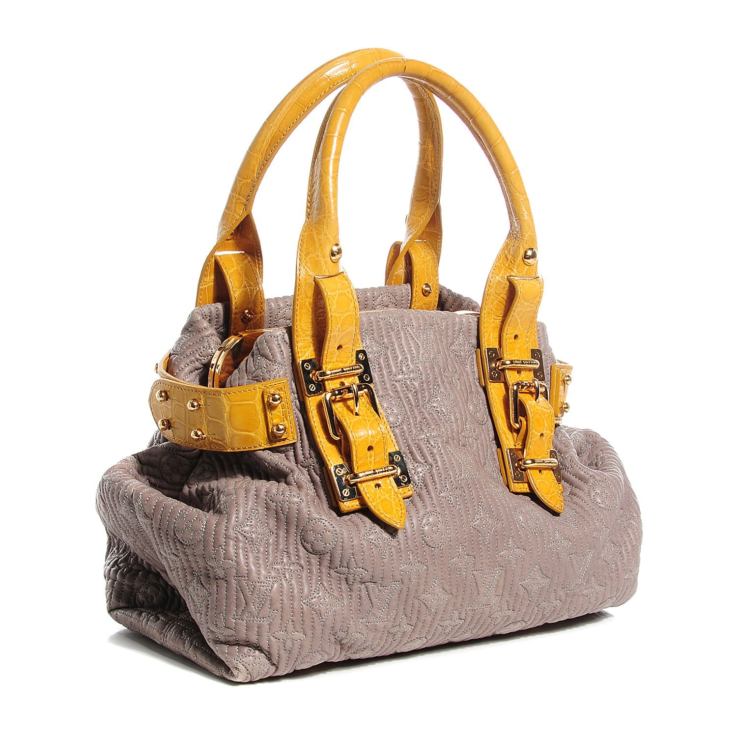 Louis Vuitton Monogram Motard Alligator Biker Perle Yellow 3 of 7