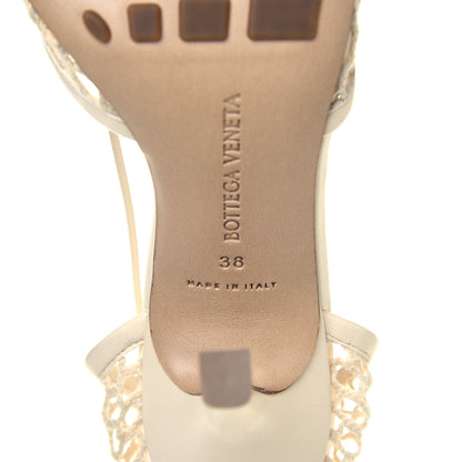 Bottega Veneta Mesh Nappa Stretch Ankle Tie Sandals 38 White 12 of 16