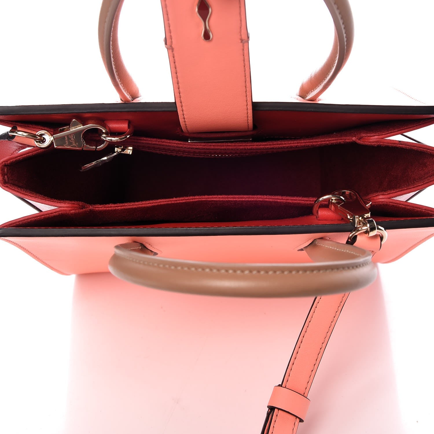 Christian Louboutin Calfskin Studded Small Paloma Flamingo 6 of 8