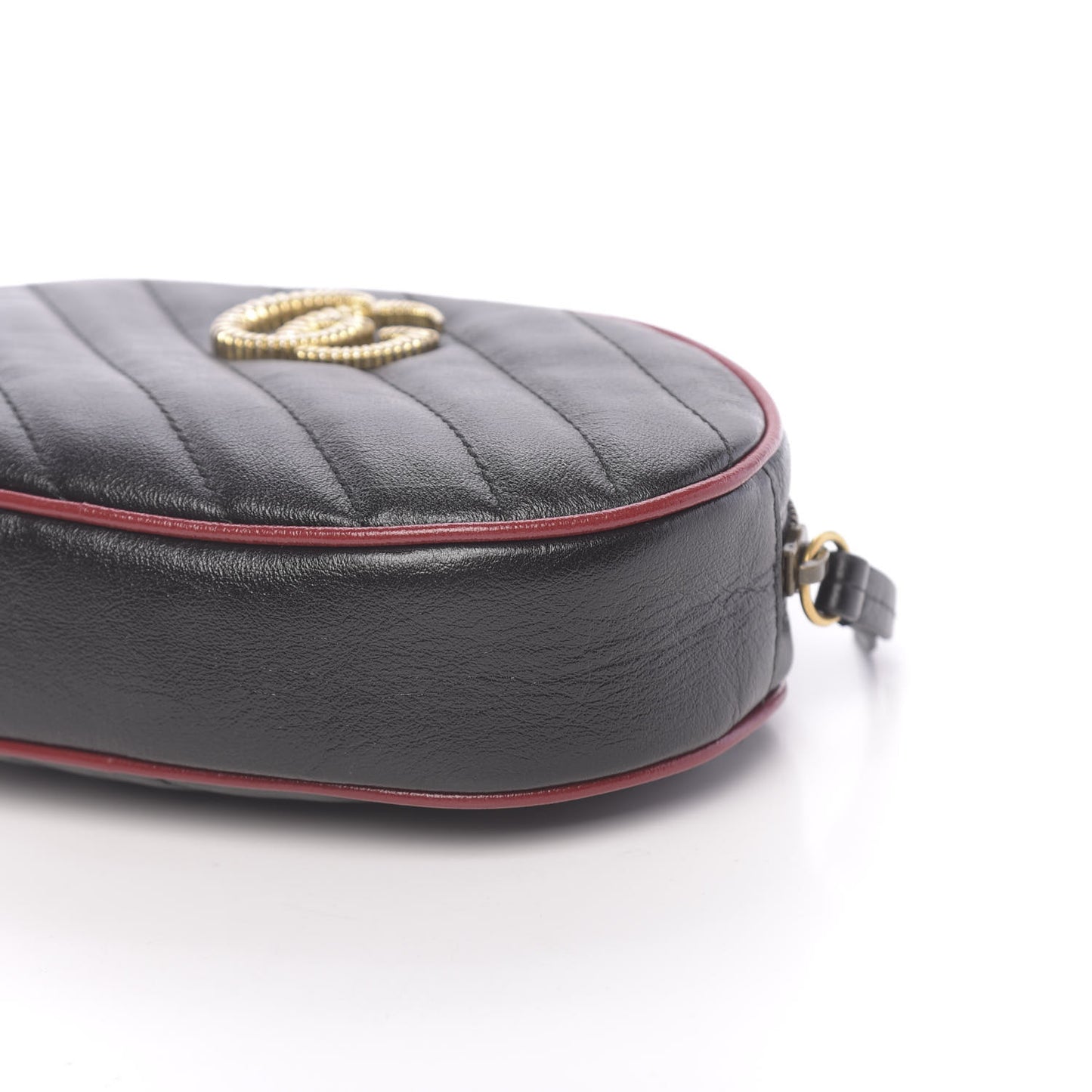 Azalea Calfskin Matelasse Diagonal Torchon GG Marmont Belt Bag 85 34 Black Romantic Cerise