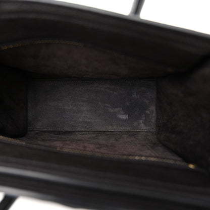 Celine Drummed Calfskin Nano Luggage Liquorice 5 of 10