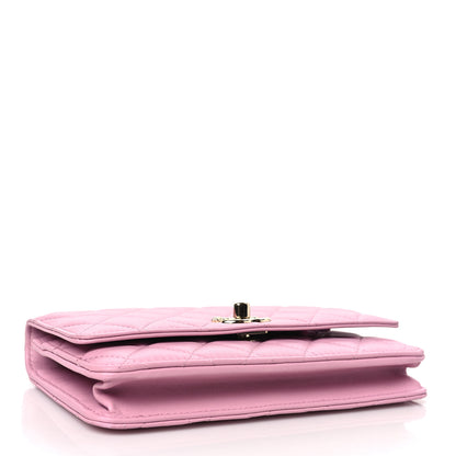 Chanel Lambskin Quilted Trendy CC Wallet On Chain WOC Pink 4 of 10