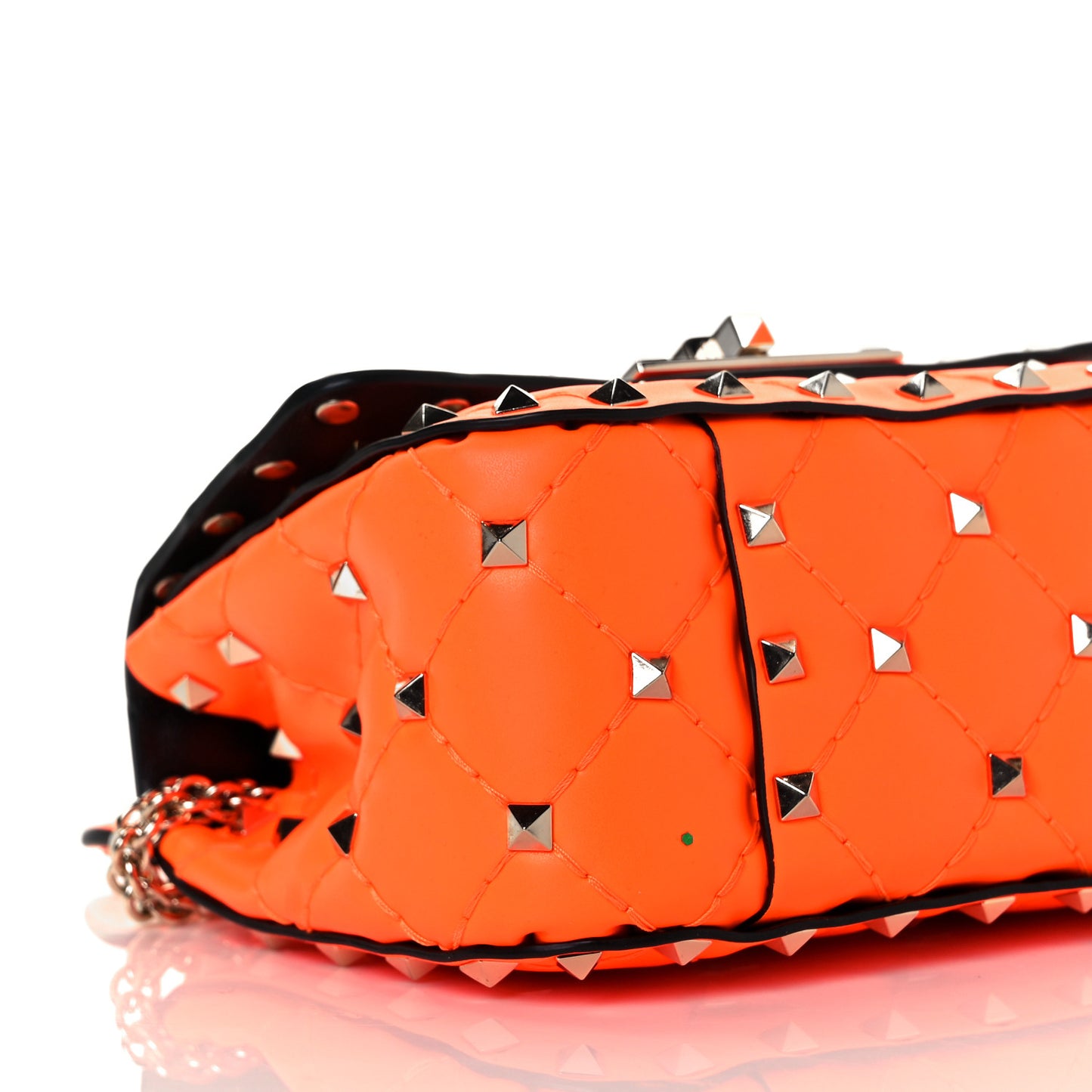 Calfskin Micro Rockstud Spike Shoulder Bag Orange
