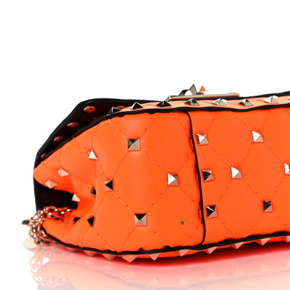 Valentino Garavani Calfskin Micro Rockstud Spike Shoulder Bag Orange 6 of 7