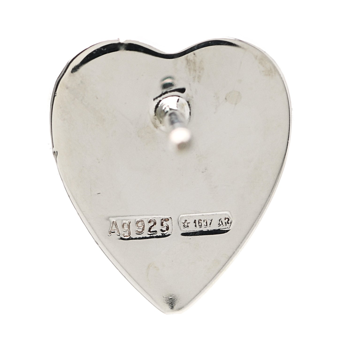Sterling Silver Trademark Heart Stud Earrings
