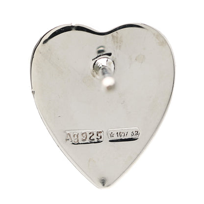 Gucci Sterling Silver Trademark Heart Stud Earrings 4 of 5