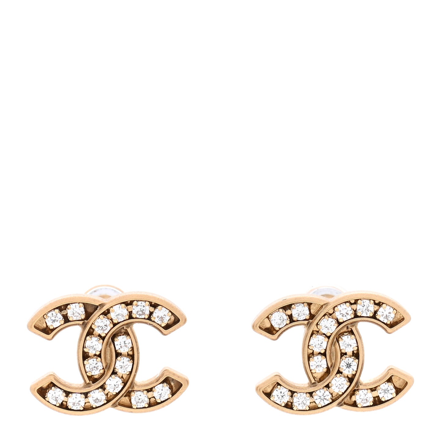 Crystal CC Earrings Gold