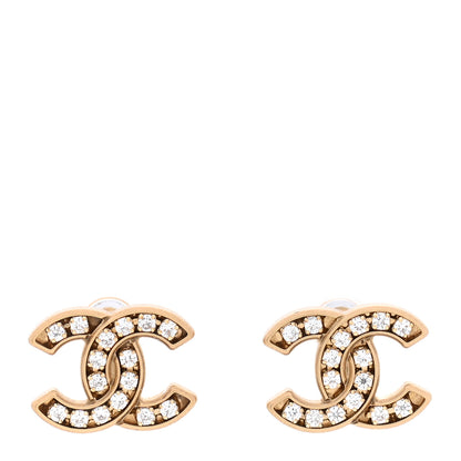 Chanel Crystal CC Earrings Gold 1 of 5