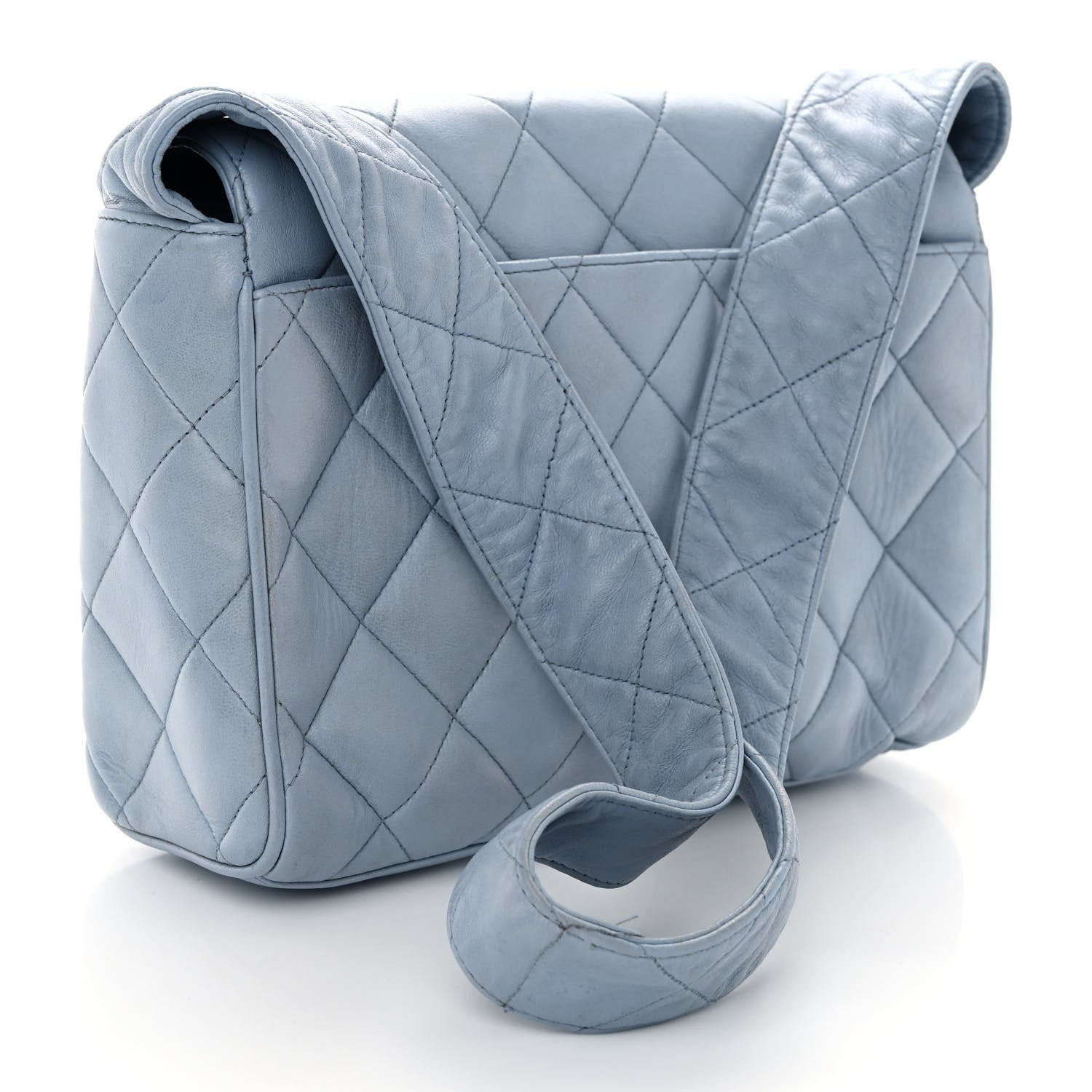 Chanel Lambskin Quilted CC Messenger Light Blue 3 of 11