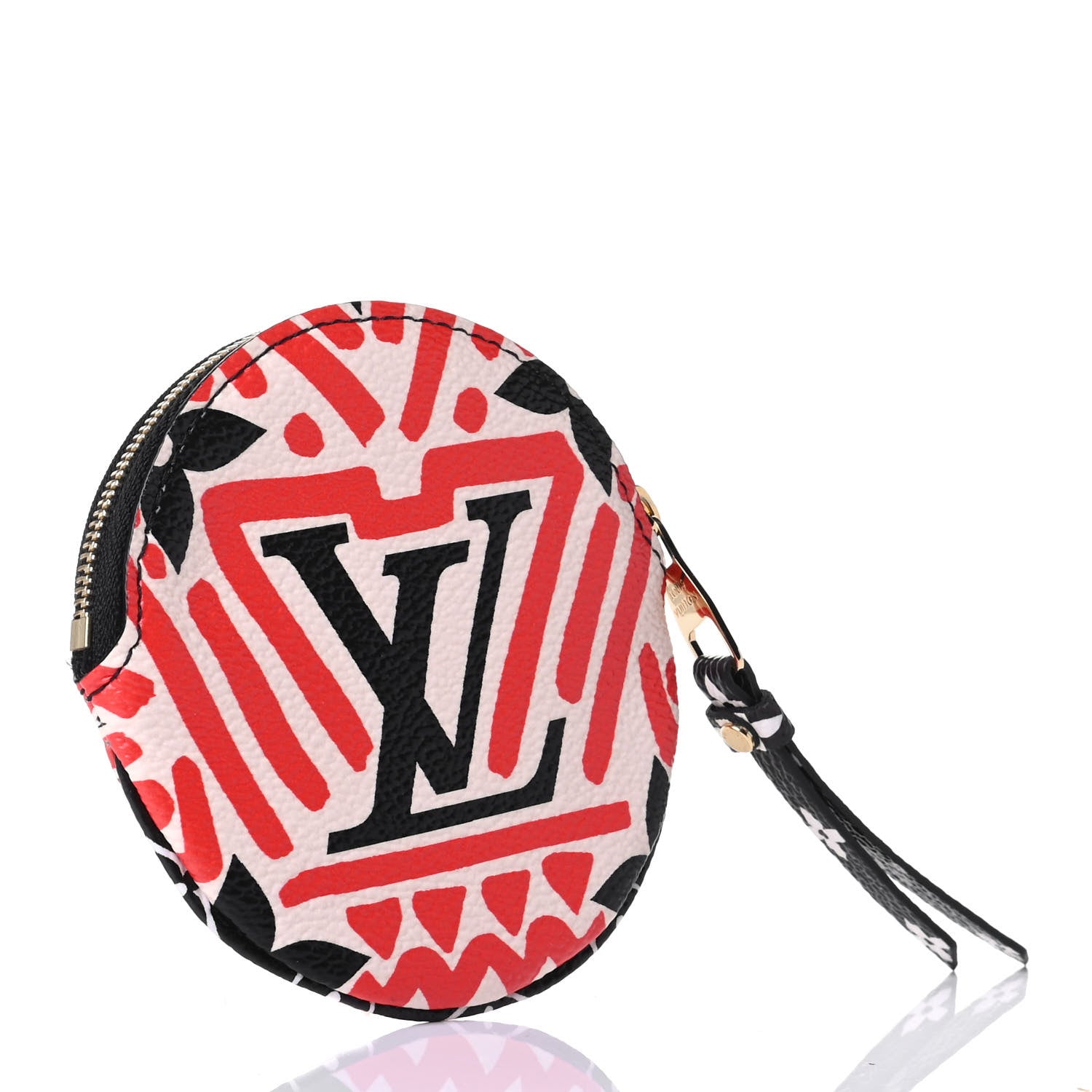 Louis Vuitton Monogram Giant Crafty Round Coin Purse Creme Rouge 2 of 5