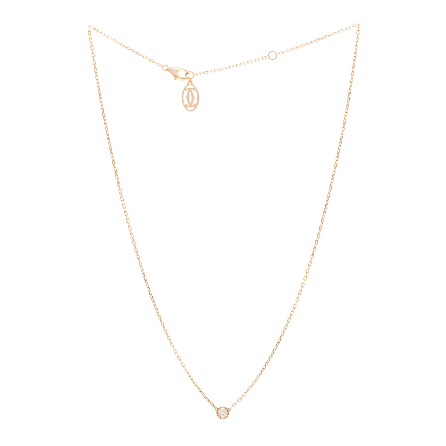 18K Pink Gold Diamond SM D'Amour Pendant Necklace