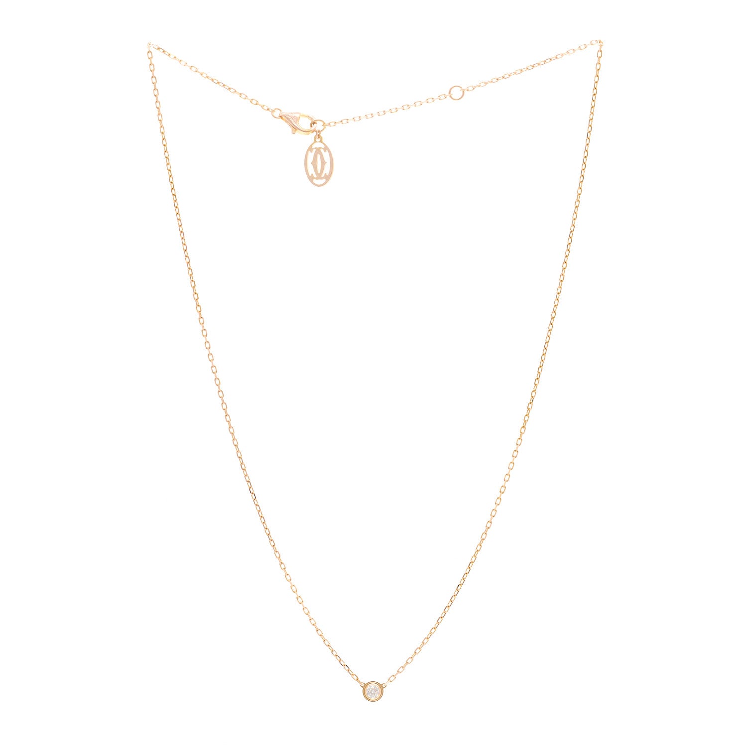 Cartier 18K Pink Gold Diamond SM D'Amour Pendant Necklace 3 of 4