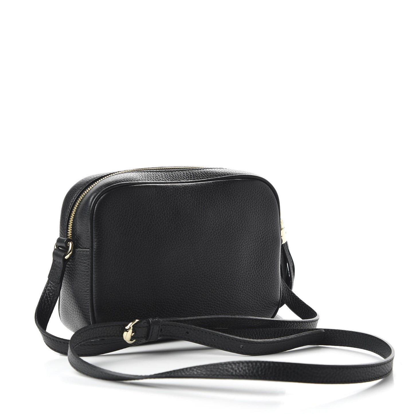 Pebbled Calfskin Small Soho Disco Bag Black