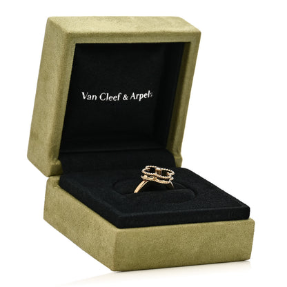 Van Cleef & Arpels 18K Yellow Gold Black Onyx Diamond Vintage Alhambra Ring 53 6.5 6 of 6