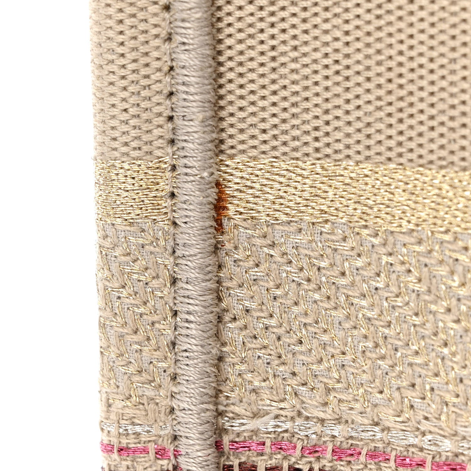 Christian Dior Canvas Embroidered Medium Stripes Book Tote Beige Multicolor 13 of 15