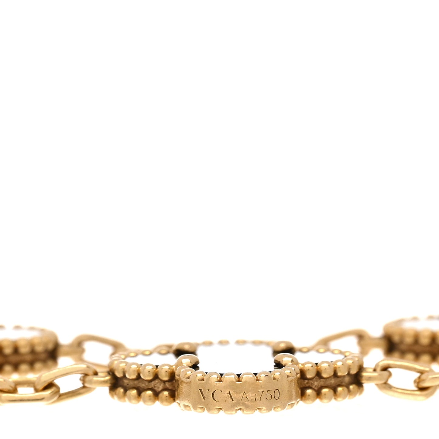 18K Yellow Gold Black Onyx 5 Motifs Vintage Alhambra Bracelet
