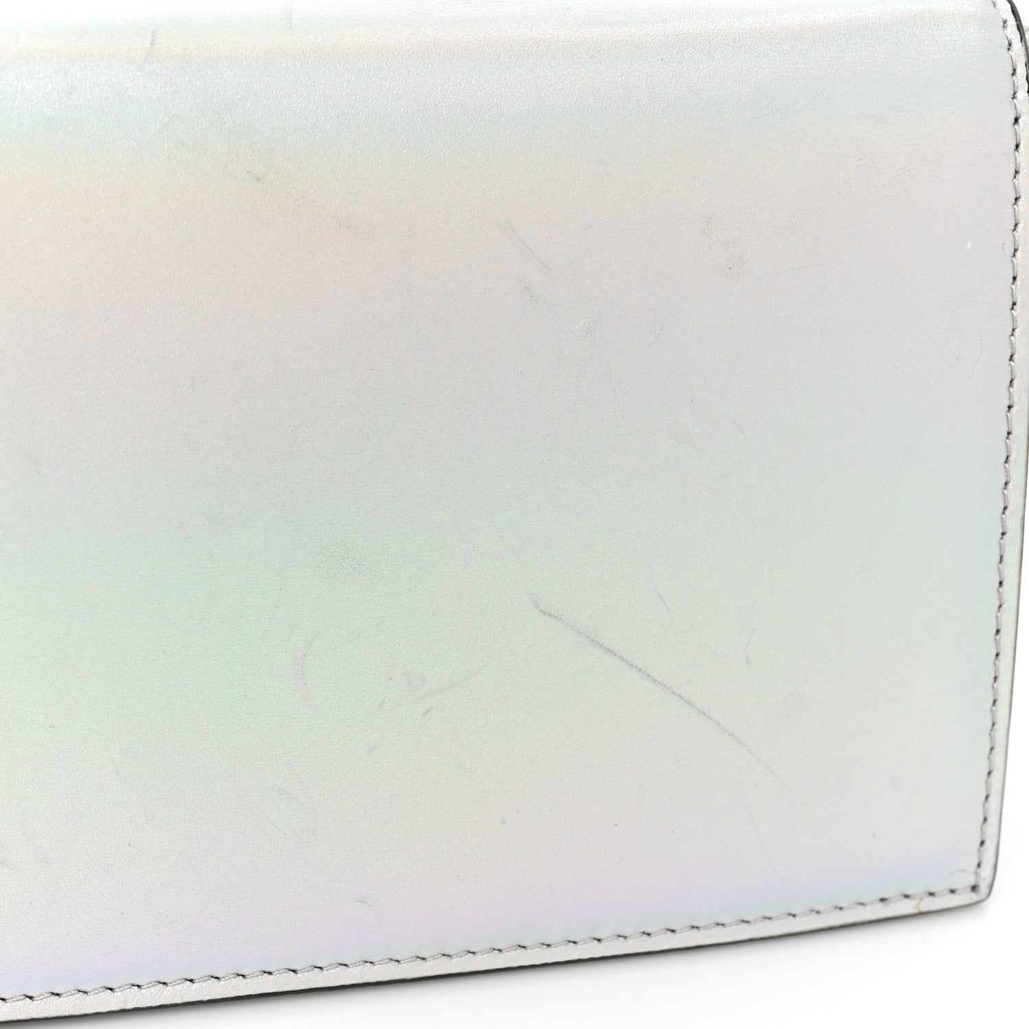 Christian Louboutin Iridescent Calfskin Loubi54 Crossbody Clutch Silver 13 of 19