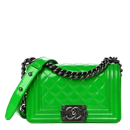 Chanel Patent Quilted Small Boy Flap Green 1 of 25
