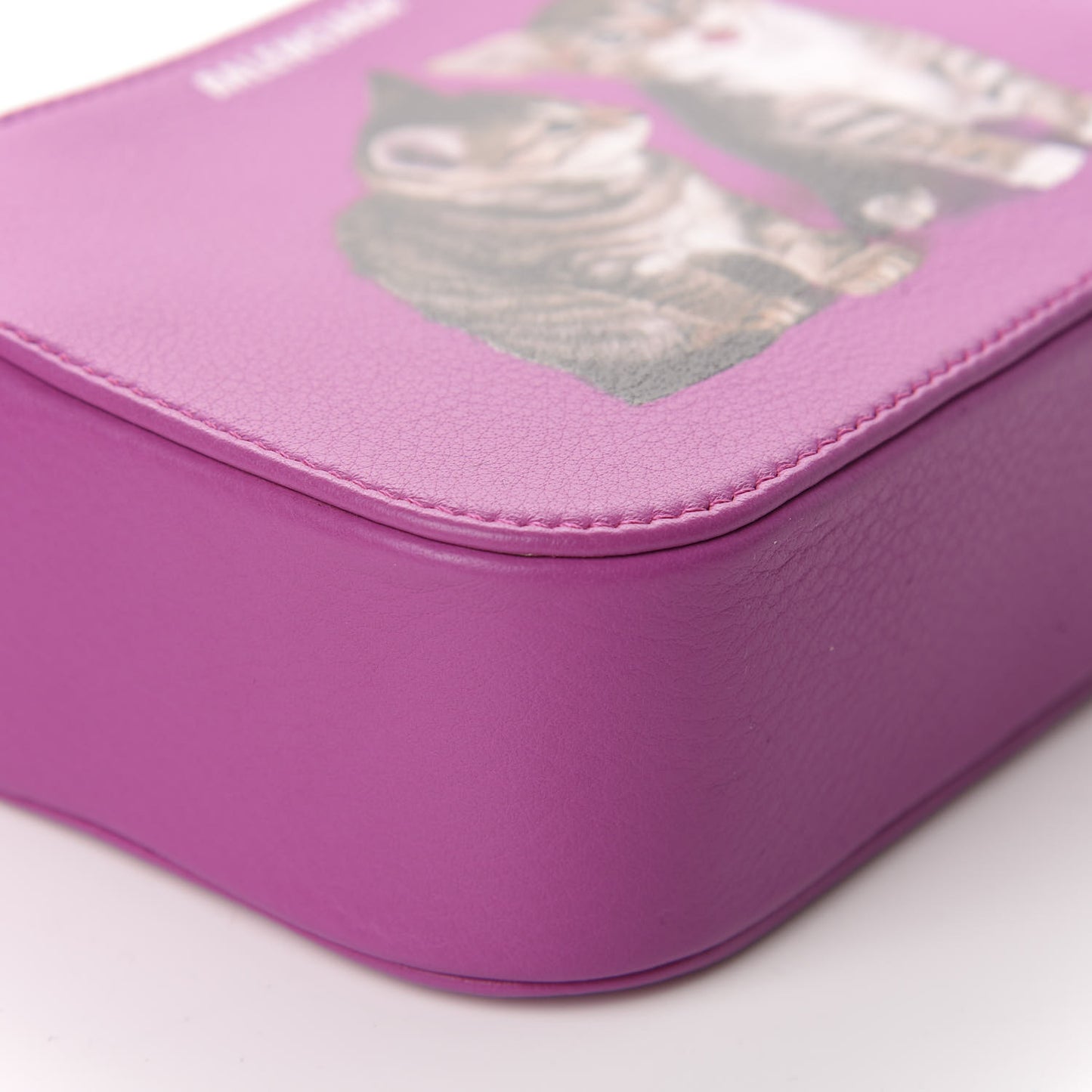 Calfskin Kittens Logo XS Everyday Camera Bag Fuchsia