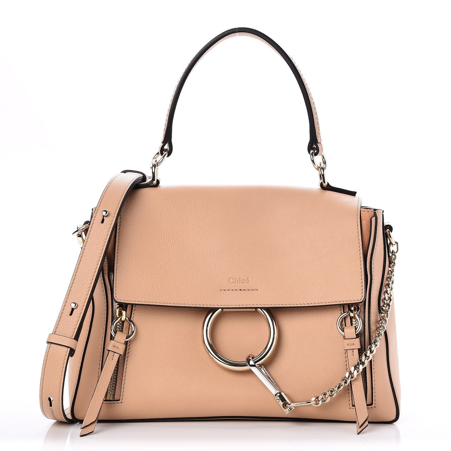 Calfskin Small Faye Day Shoulder Bag Blush Nude