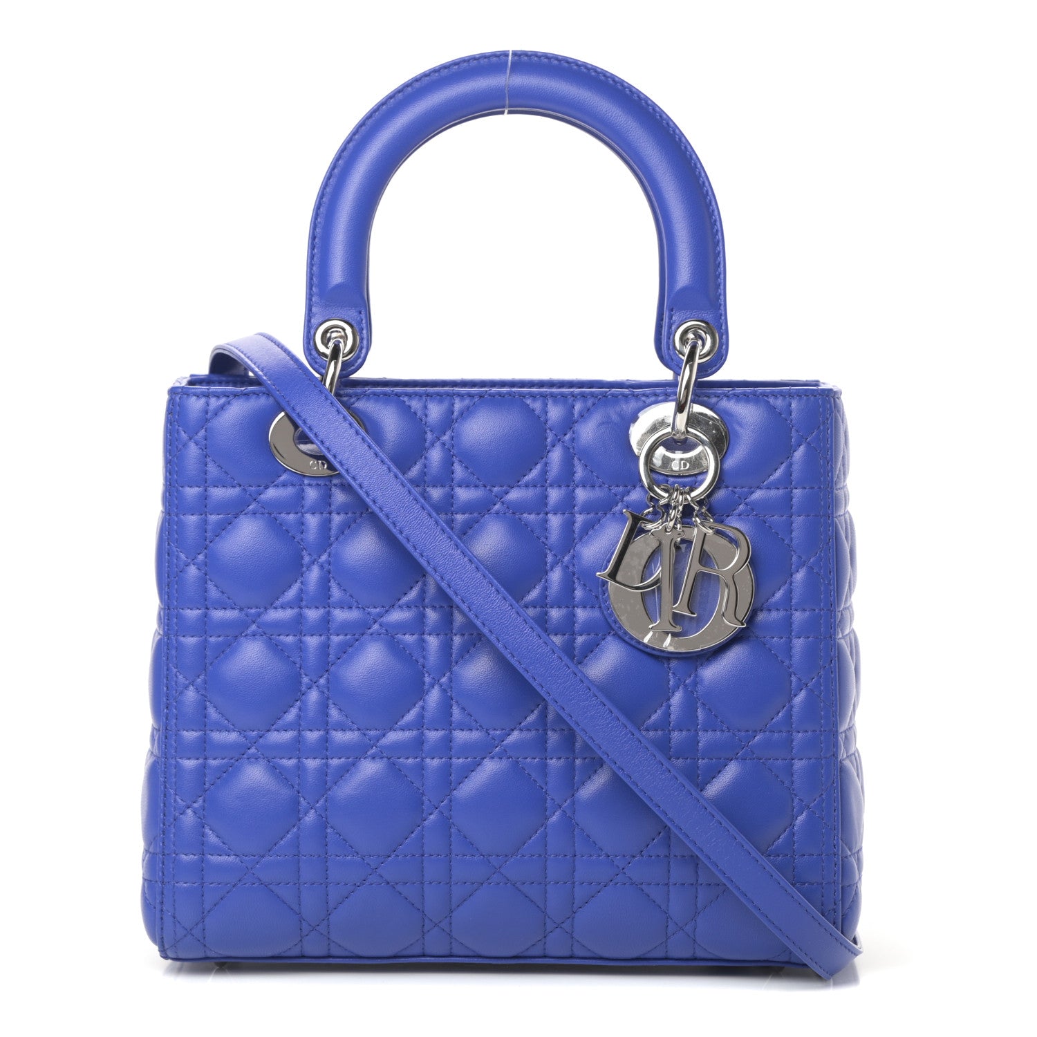 Christian Dior Lambskin Cannage Medium Lady Dior Blue Persan 1 of 11