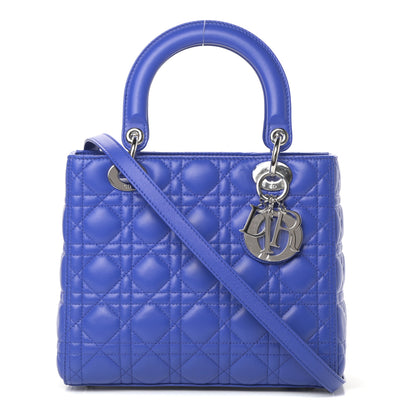 Christian Dior Lambskin Cannage Medium Lady Dior Blue Persan 1 of 11