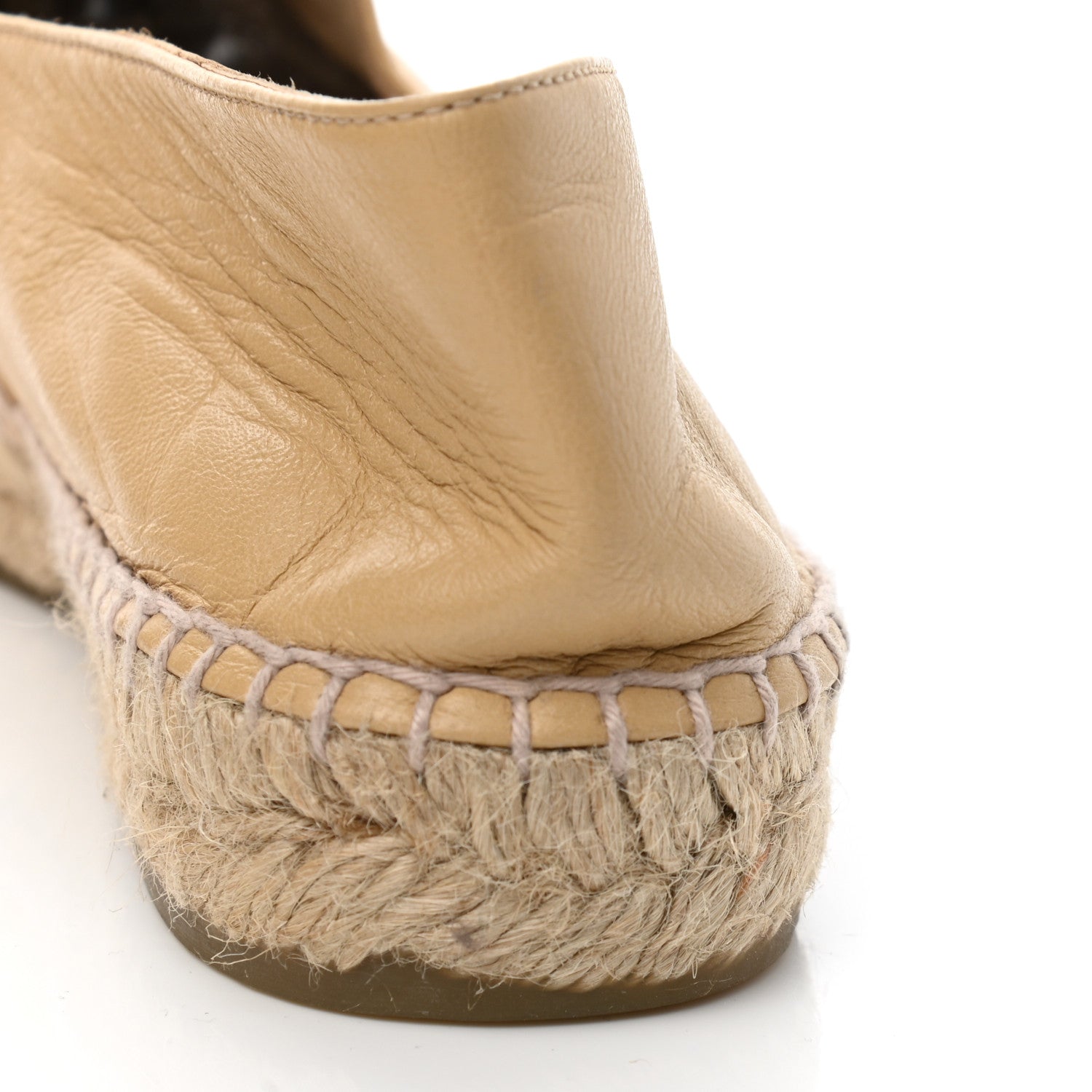 Chanel Lambskin CC Camellia Stud Espadrilles 40 Beige Black 12 of 13