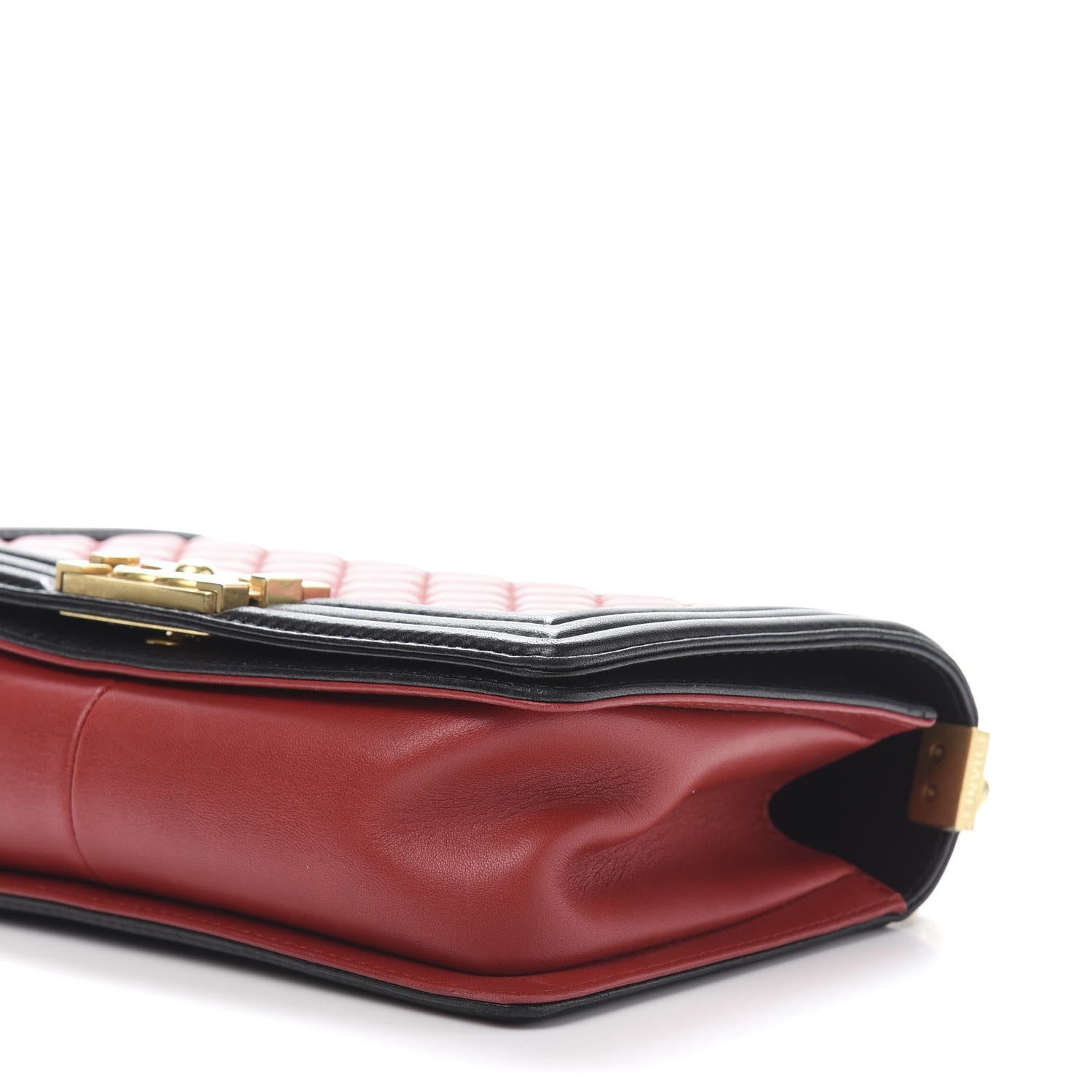 Chanel Lambskin Quilted Medium Boy Flap Red Black 11 of 12