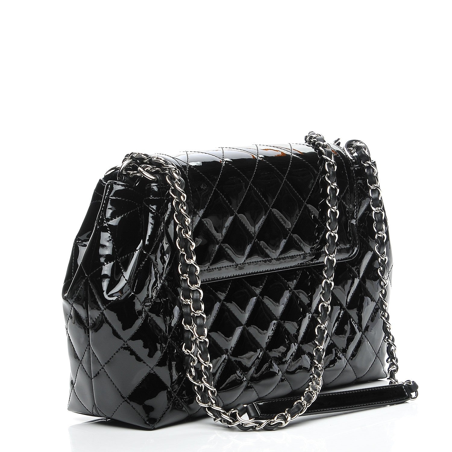 Chanel Patent Quilted Large Coco Shine Accordion Flap Black 3 of 8