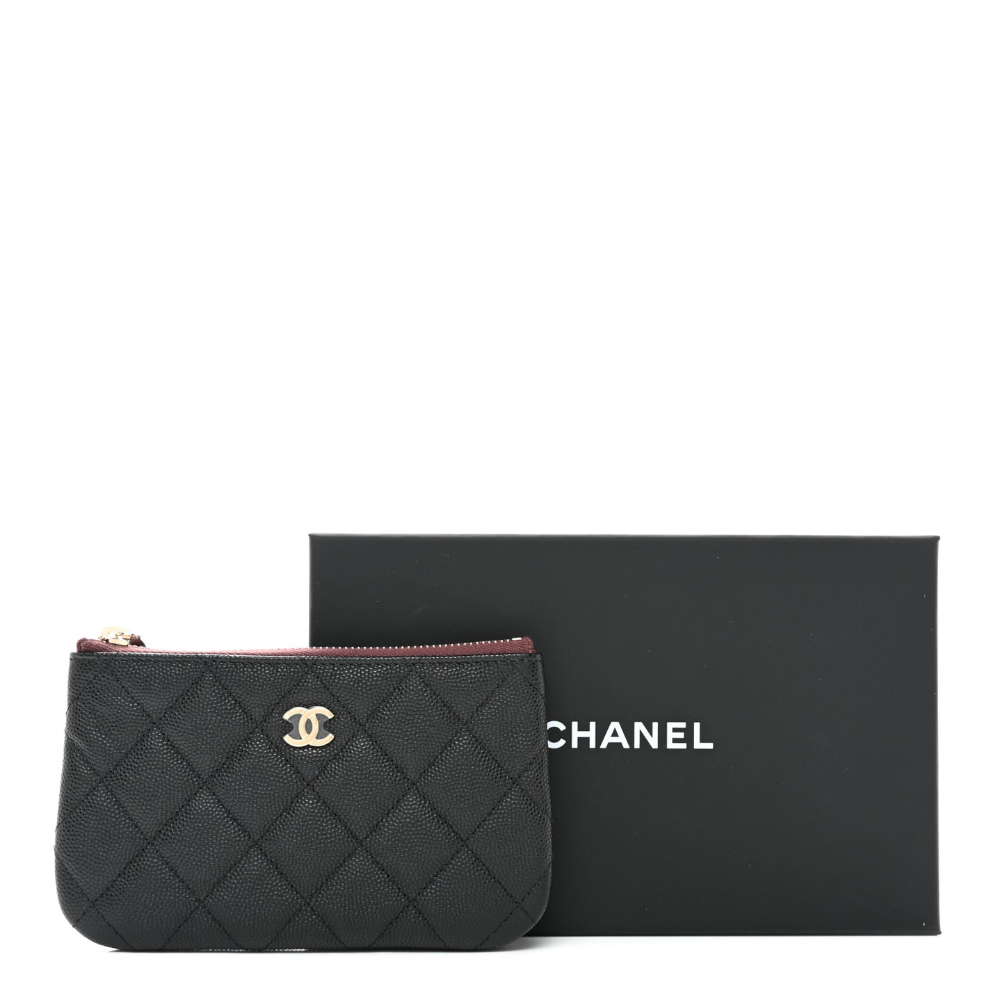 Caviar Quilted Small Cosmetic Case Black