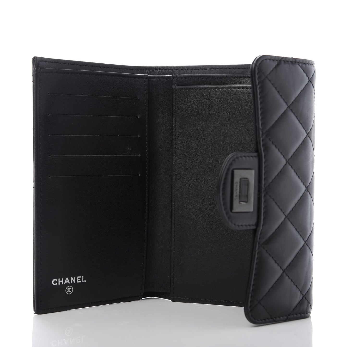 Aged Calfskin Quilted Reissue Medium Flap Wallet So Black