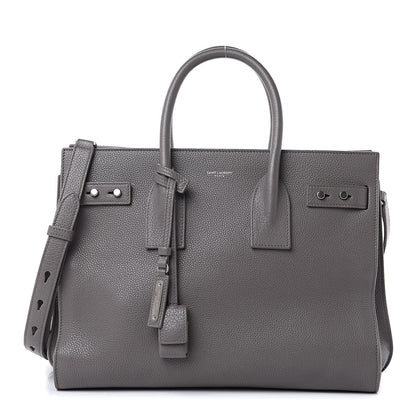 Saint Laurent Grained Calfskin Small Supple Sac De Jour Mouse Grey 1 of 13