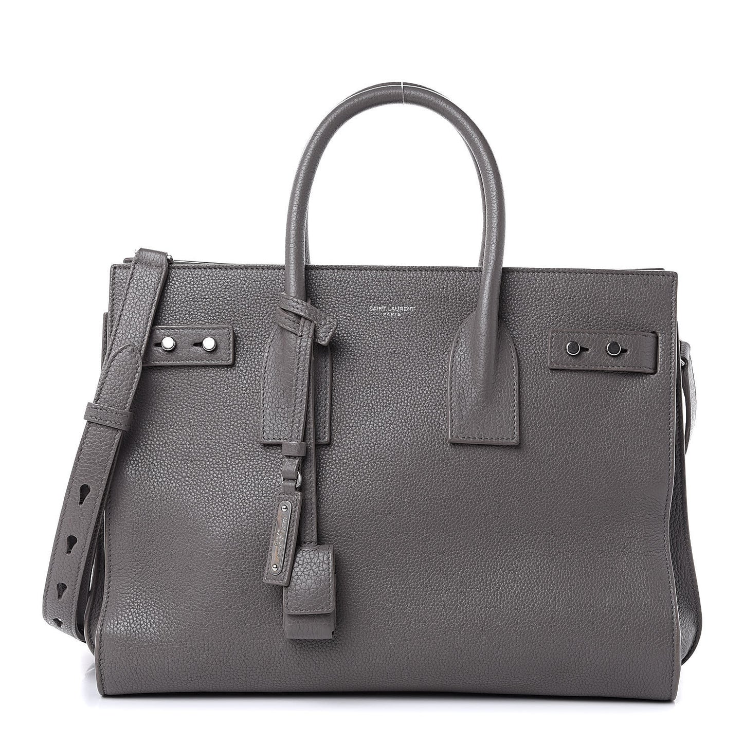 Grained Calfskin Small Supple Sac De Jour Mouse Grey