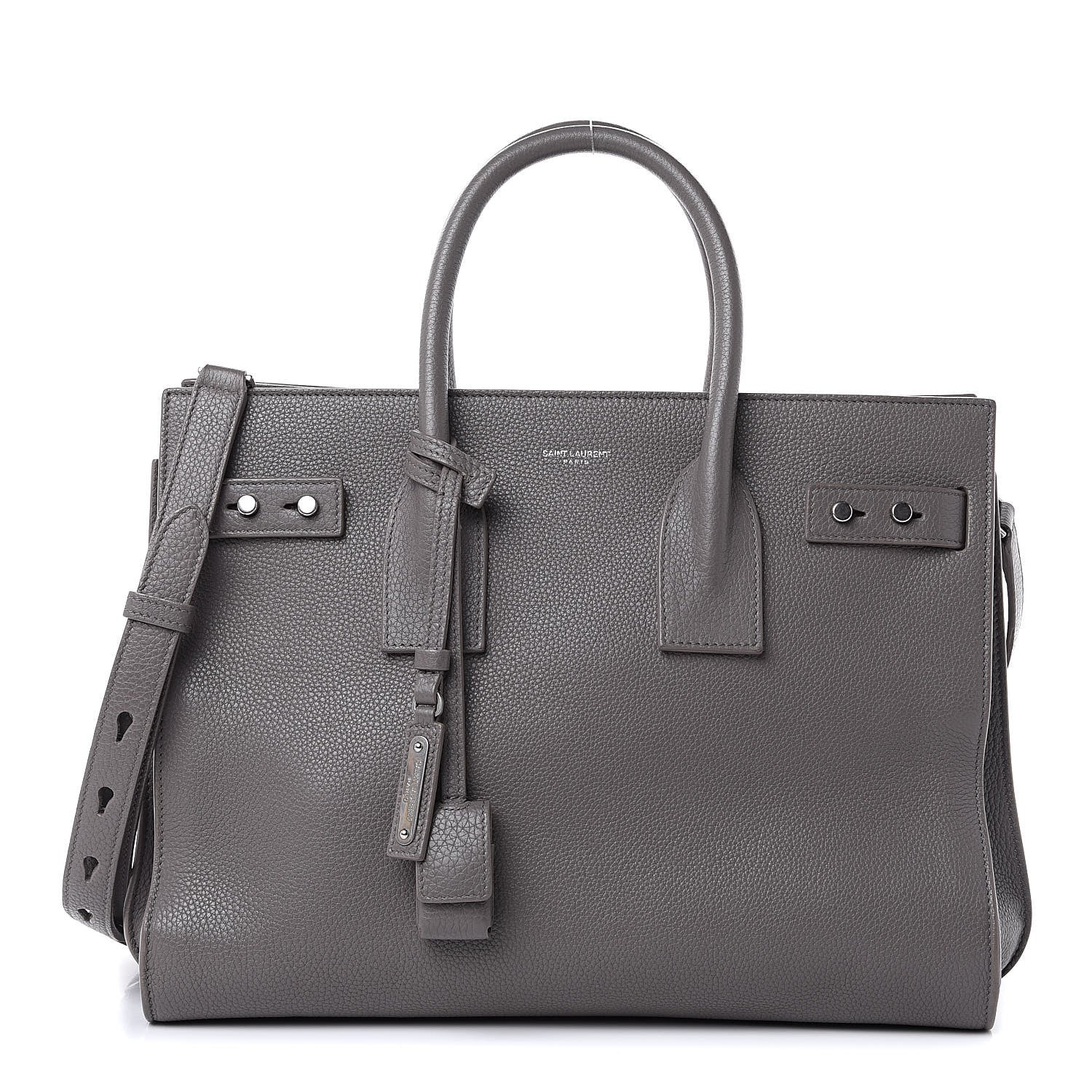 Saint Laurent Grained Calfskin Small Supple Sac De Jour Mouse Grey 1 of 13