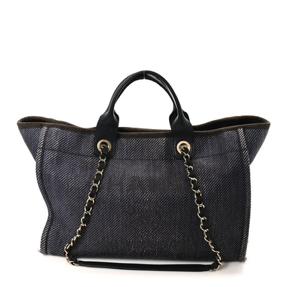 Chanel Denim Medium Deauville Tote Dark Blue 1 of 10