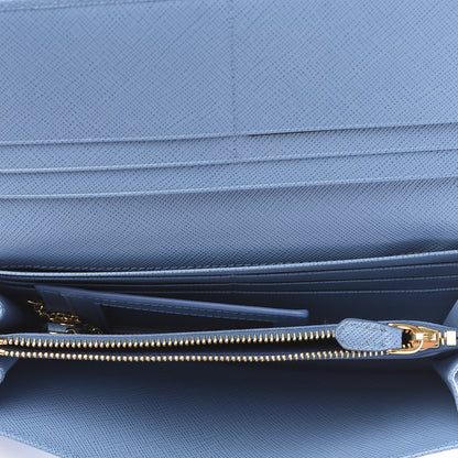 Prada Saffiano Metal Continental Flap Wallet Mare 4 of 6