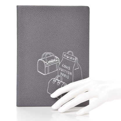 Louis Vuitton Taurillon Notebook MM Gris 2 of 8