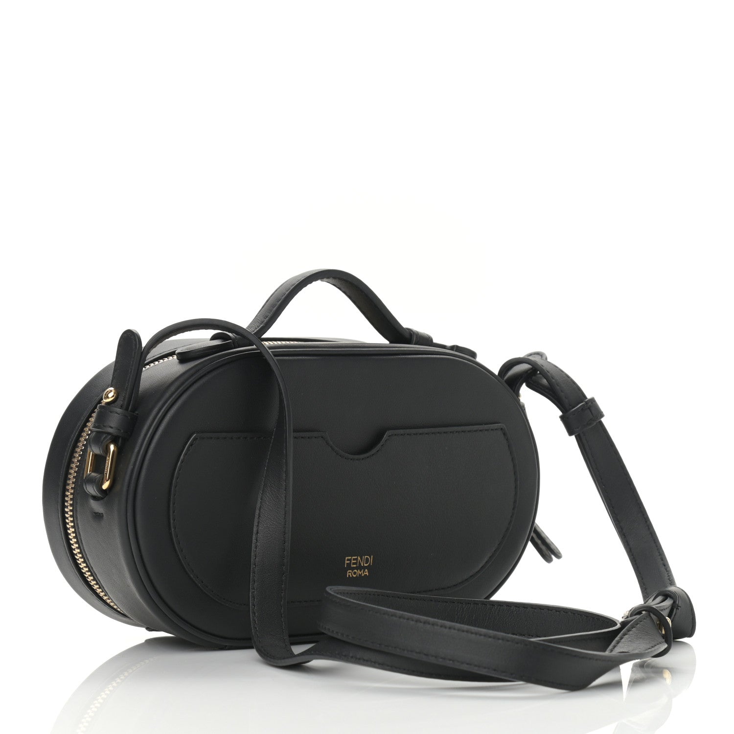 Fendi Vitello Grace Matte Mini O'Lock Camera Case Black 3 of 10