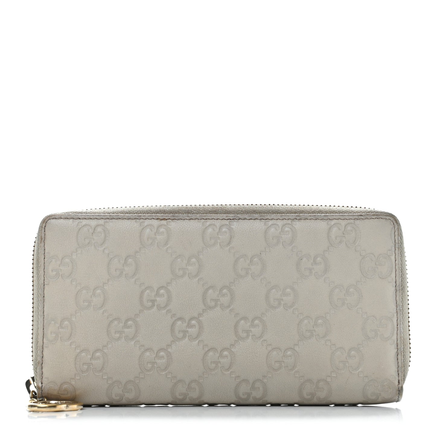 Guccissima Large Twins Zip Around Off White