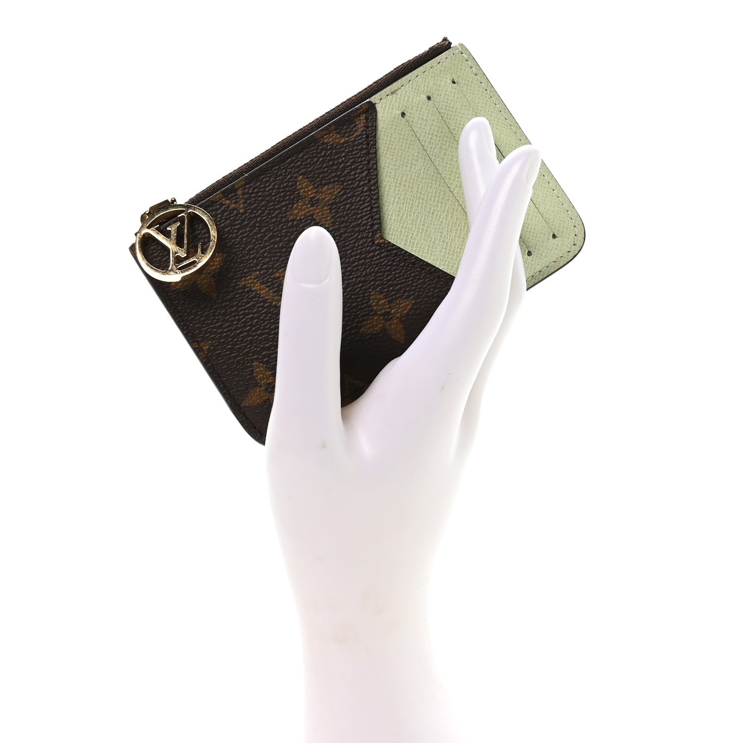 Louis Vuitton Monogram Coin Card Holder Light Green 2 of 7
