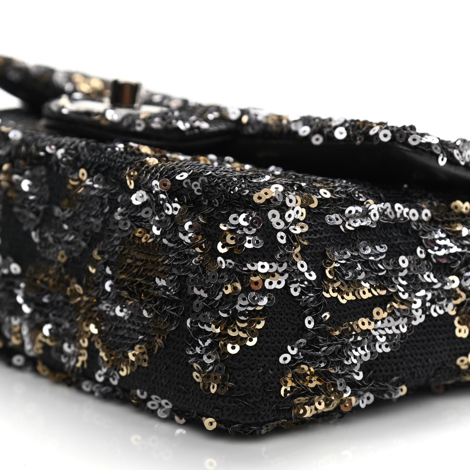 Chanel Sequin Mini Rectangular Flap Gold Silver 10 of 10