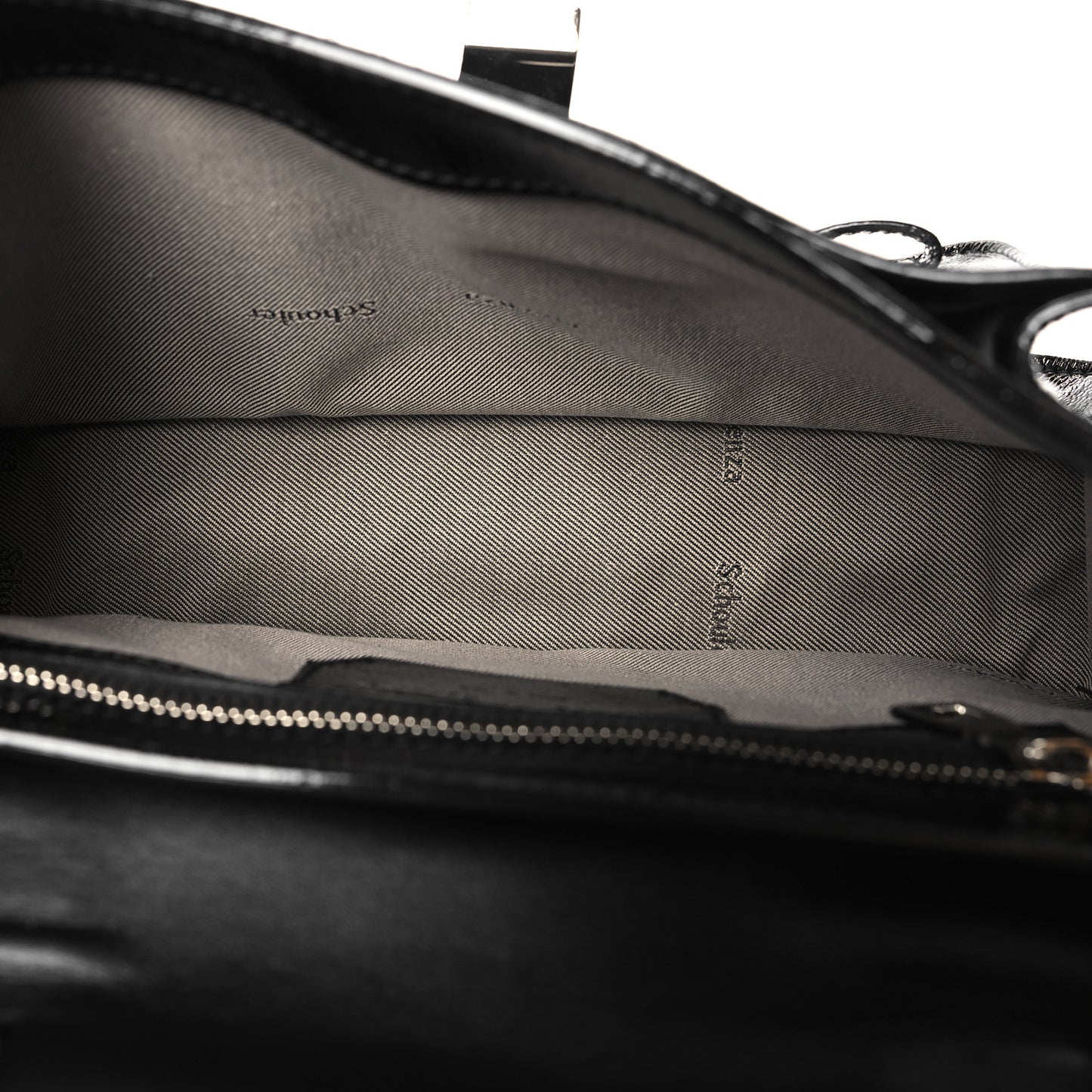 Crinkled Patent Calfskin Tiny PS1 Satchel Black